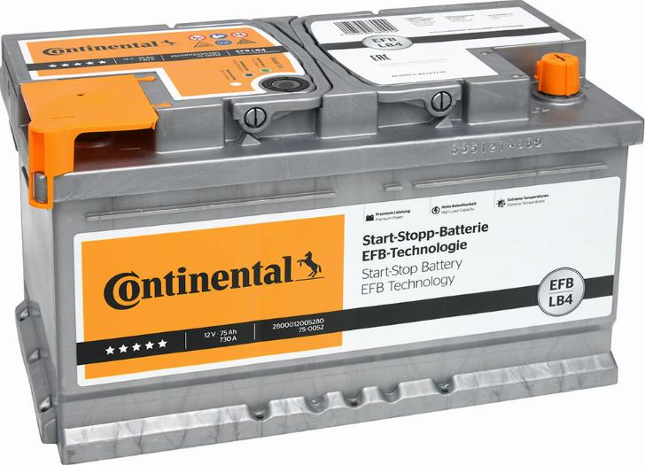 Continental 2800012005280 - Startera akumulatoru baterija xparts.lv