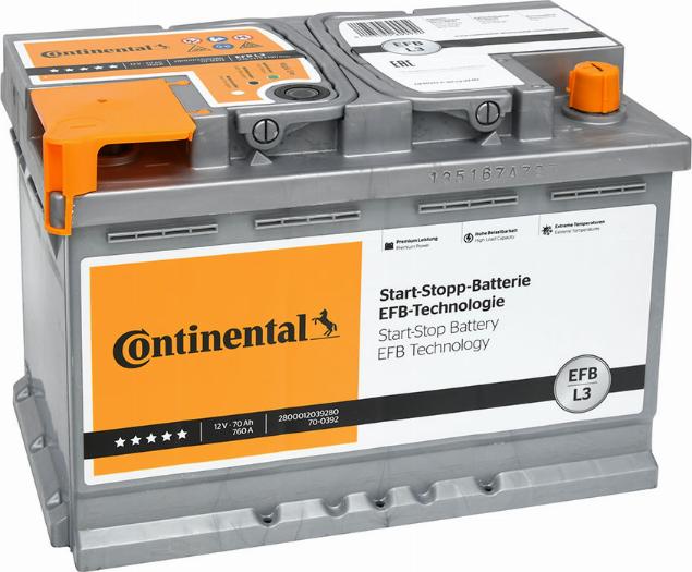 Continental 2800012039280 - Startera akumulatoru baterija xparts.lv
