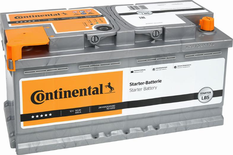 Continental 2800012025280 - Startera akumulatoru baterija xparts.lv