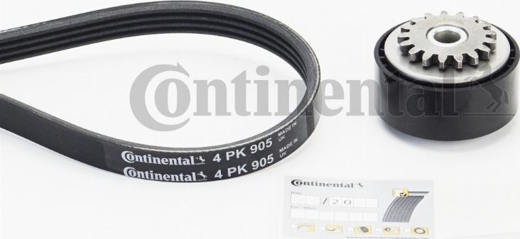 Continental CTAM 4PK905K1 - Ķīļrievu siksnu komplekts xparts.lv