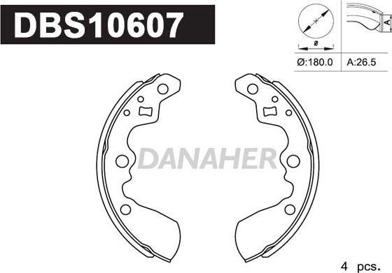 Danaher DBS10607 - Bremžu loku komplekts xparts.lv