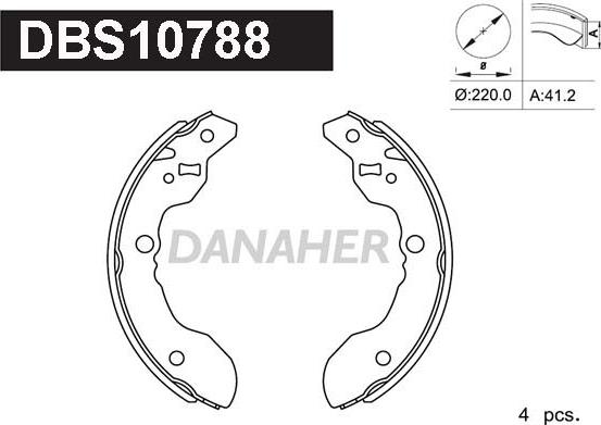 Danaher DBS10788 - Bremžu loku komplekts xparts.lv