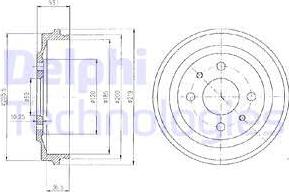 Delphi BF136 - Тормозной барабан xparts.lv