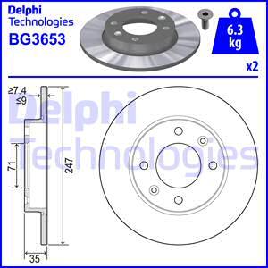 Delphi BG3653 - Bremžu diski xparts.lv