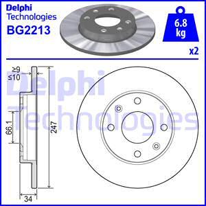 Delphi BG2213 - Bremžu diski xparts.lv