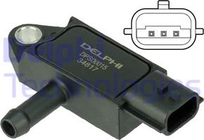 Delphi DPS00015 - Sensor, exhaust pressure xparts.lv