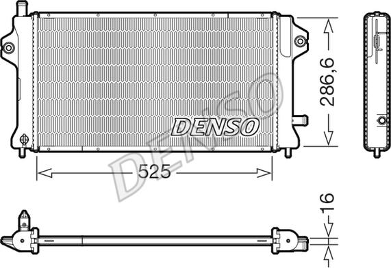 Denso DRM46077 - Радиатор, охлаждение двигателя xparts.lv