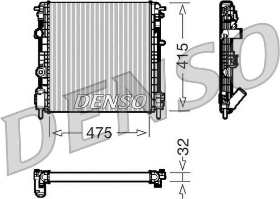 Denso DRM23014 - Радиатор, охлаждение двигателя xparts.lv