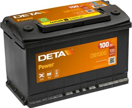DETA DB1000 - Стартерная аккумуляторная батарея, АКБ xparts.lv