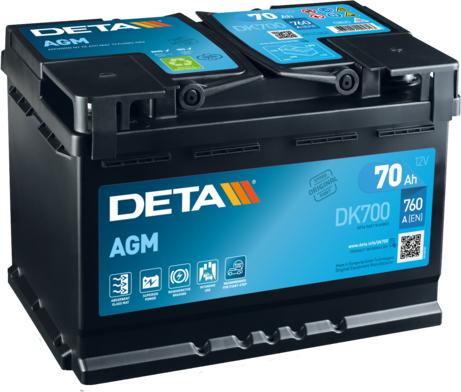 DETA DK700 - Стартерная аккумуляторная батарея, АКБ xparts.lv