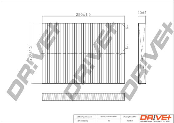 Dr!ve+ DP1110.12.0002 - Filter, interior air xparts.lv