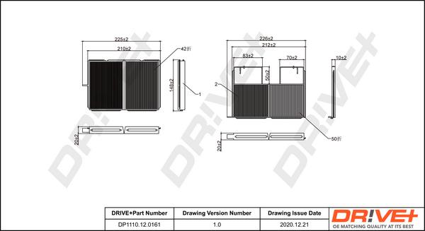 Dr!ve+ DP1110.12.0161 - Filter, interior air xparts.lv