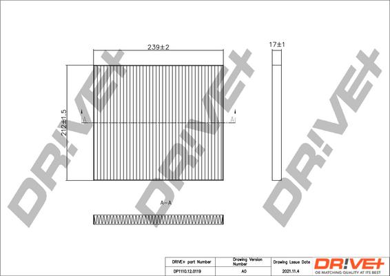 Dr!ve+ DP1110.12.0119 - Filter, interior air xparts.lv