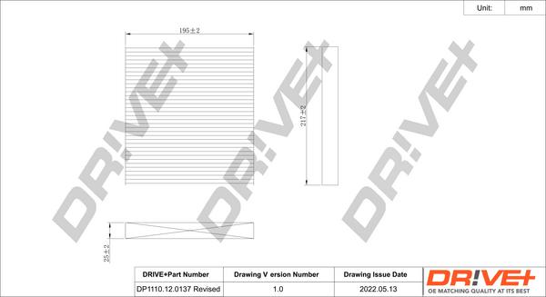 Dr!ve+ DP1110.12.0137 - Filter, interior air xparts.lv
