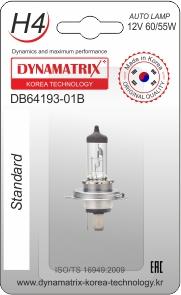 Dynamatrix DB64193-01B - Лампа накаливания, основная фара xparts.lv