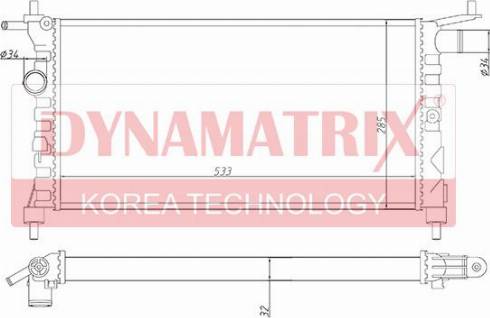 Dynamatrix DR632851 - Radiators, Motora dzesēšanas sistēma xparts.lv