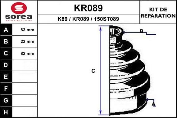 EAI KR089 - Gofruotoji membrana, kardaninis velenas xparts.lv