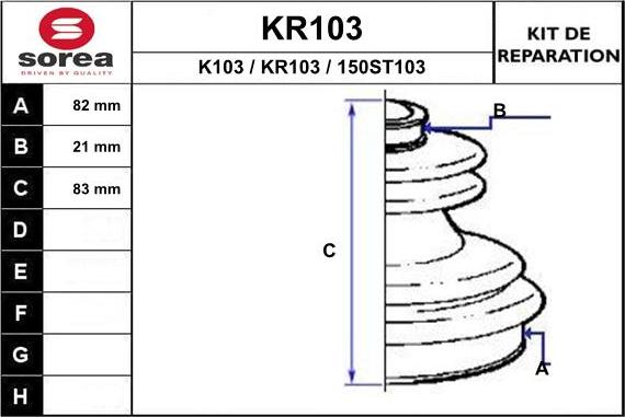 EAI KR103 - Пыльник, приводной вал xparts.lv