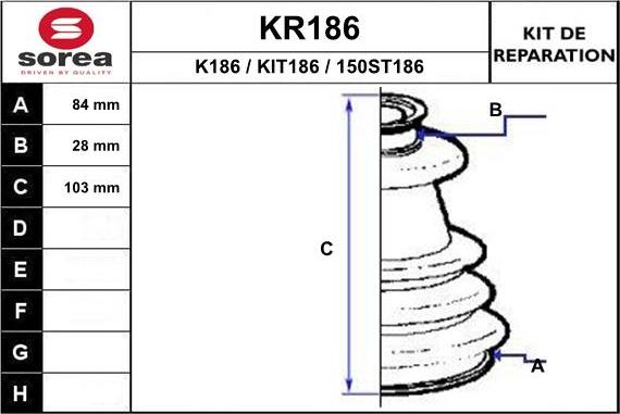EAI KR186 - Пыльник, приводной вал xparts.lv