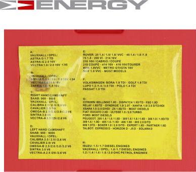 ENERGY NE00075 - Užrakinimo įrankių rinkinys, skirstomasis velenas xparts.lv