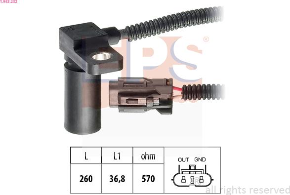 EPS 1.953.232 - RPM Sensor, automatic transmission xparts.lv