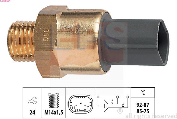 EPS 1.850.691 - Termoslēdzis, Radiatora ventilators xparts.lv