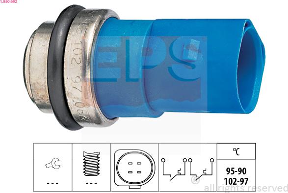 EPS 1.850.692 - Temperatūros jungiklis, radiatoriaus ventiliatorius xparts.lv