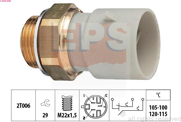 EPS 1.850.649 - Temperatūros jungiklis, radiatoriaus ventiliatorius xparts.lv