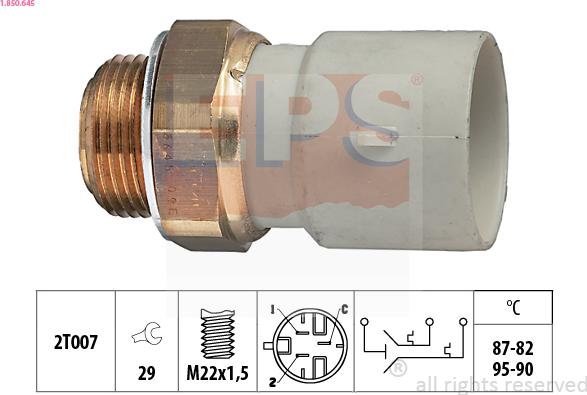EPS 1.850.645 - Термовыключатель, вентилятор радиатора / кондиционера xparts.lv