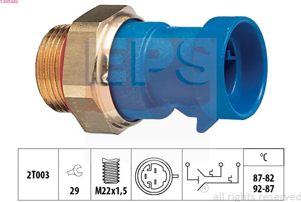 EPS 1.850.642 - Temperatūros jungiklis, radiatoriaus ventiliatorius xparts.lv
