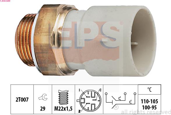 EPS 1.850.689 - Temperature Switch, radiator / air conditioner fan xparts.lv