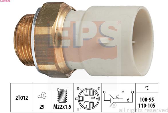 EPS 1.850.632 - Temperature Switch, radiator / air conditioner fan xparts.lv