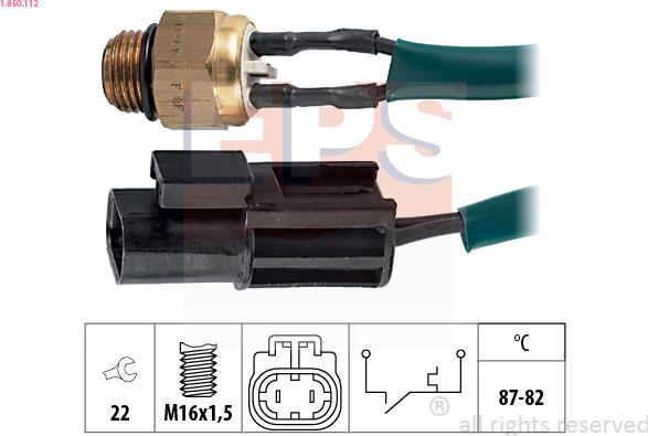 EPS 1.850.112 - Temperature Switch, radiator / air conditioner fan xparts.lv