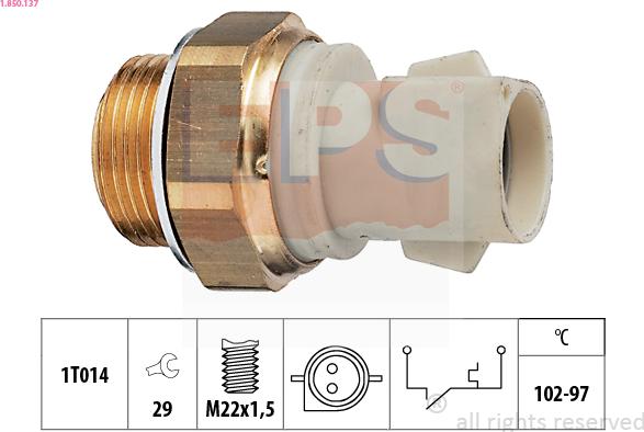EPS 1.850.137 - Temperature Switch, radiator / air conditioner fan xparts.lv