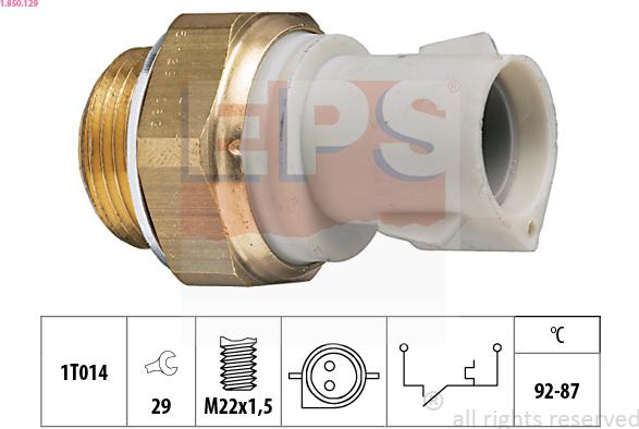EPS 1.850.129 - Термовыключатель, вентилятор радиатора / кондиционера xparts.lv
