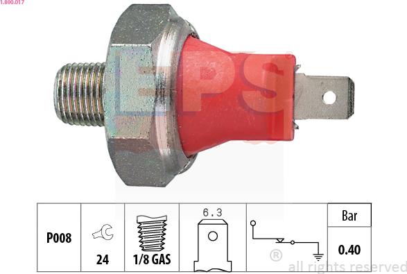 EPS 1.800.017 - Sender Unit, oil pressure xparts.lv