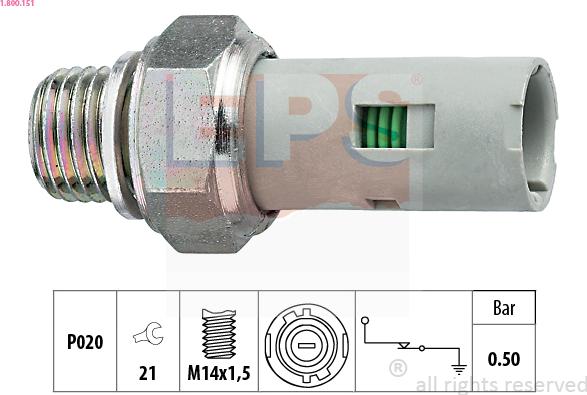 EPS 1.800.151 - Sender Unit, oil pressure xparts.lv