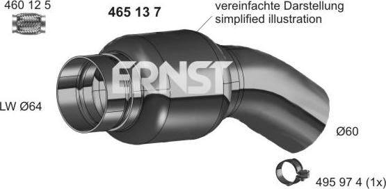 ERNST 465137 - Гофрированная труба, выхлопная система xparts.lv