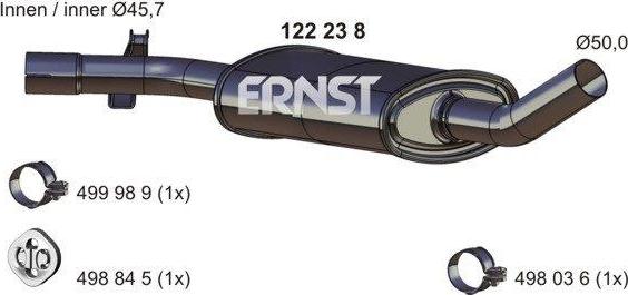 ERNST 122238 - Vidējais izpl. gāzu trokšņa slāpētājs xparts.lv