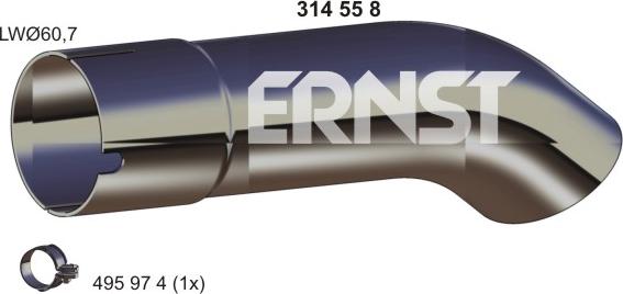 ERNST 332491 - Exhaust Pipe xparts.lv