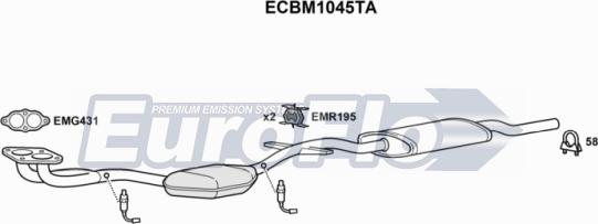 EuroFlo ECBM1045TA - Catalytic Converter xparts.lv