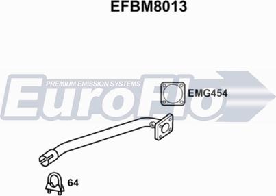 EuroFlo EFBM8013 - Exhaust Pipe xparts.lv