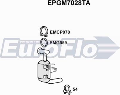 EuroFlo EPGM7028TA - Nosēdumu / Daļiņu filtrs, Izplūdes gāzu sistēma xparts.lv