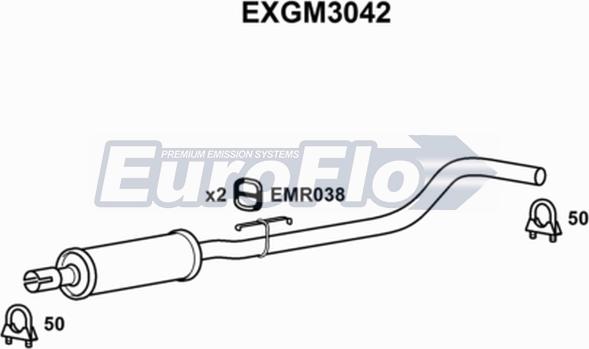 EuroFlo EXGM3042 - Vidējais izpl. gāzu trokšņa slāpētājs xparts.lv