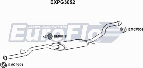 EuroFlo EXPG3052 - Средний глушитель выхлопных газов xparts.lv