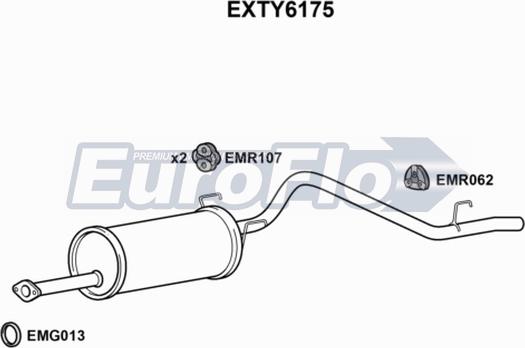 EuroFlo EXTY6175 - Izplūdes gāzu trokšņa slāpētājs (pēdējais) xparts.lv