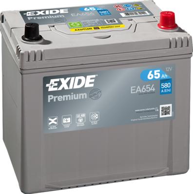 Exide EA654 - Startera akumulatoru baterija xparts.lv