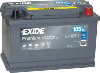 Exide EA1050 - Startera akumulatoru baterija xparts.lv