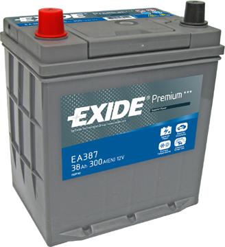 Exide EA387 - Startera akumulatoru baterija xparts.lv