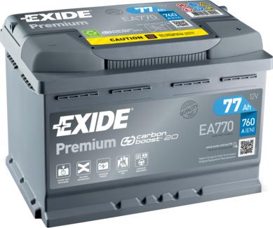 Exide EA770 - Startera akumulatoru baterija xparts.lv